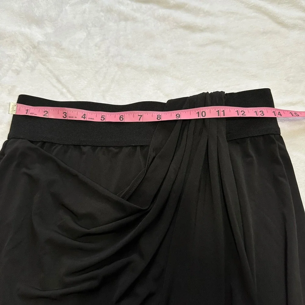 Vintage Forever‎ 21 Black Draped Tulip Mini Skirt Wide Elastic Waist Size Large